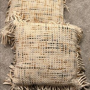 Magnolia Textured Cream and Brown Pillow